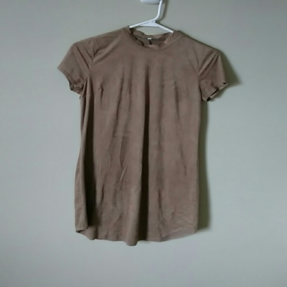 Suede tan mini dress